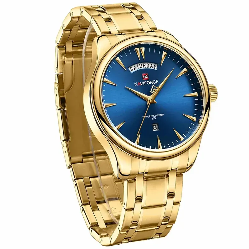 Naviforce NF9213 Blue Dial Gold-tone Men's Watch